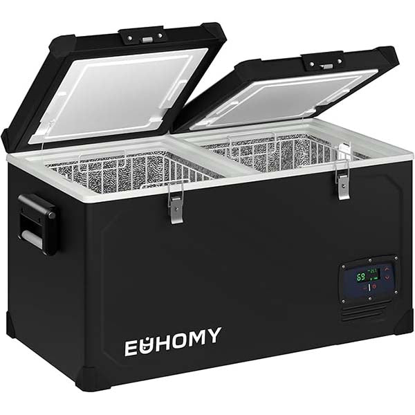 EUHOMY 12 Volt Refrigerator Car Refrigerator 12/24V DC 110-240V AC for Camping, Travel, Truck, Home