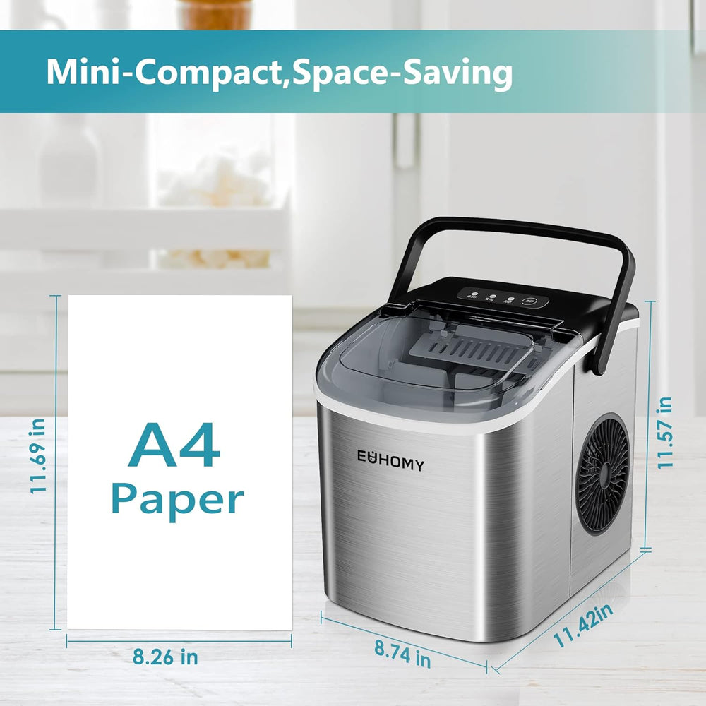 
                      
                        EUHOMY Energy-saving 12'' Silver Bullet Ice Portable Ice Maker with Handle Includes 2 Bottles of Cleaner - Euhomy
                      
                    