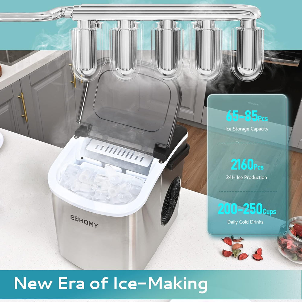 
                      
                        EUHOMY Energy-saving 12'' Silver Bullet Ice Portable Ice Maker with Handle Includes 2 Bottles of Cleaner - Euhomy
                      
                    